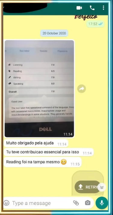Alumno comentando su avance en el IELTS