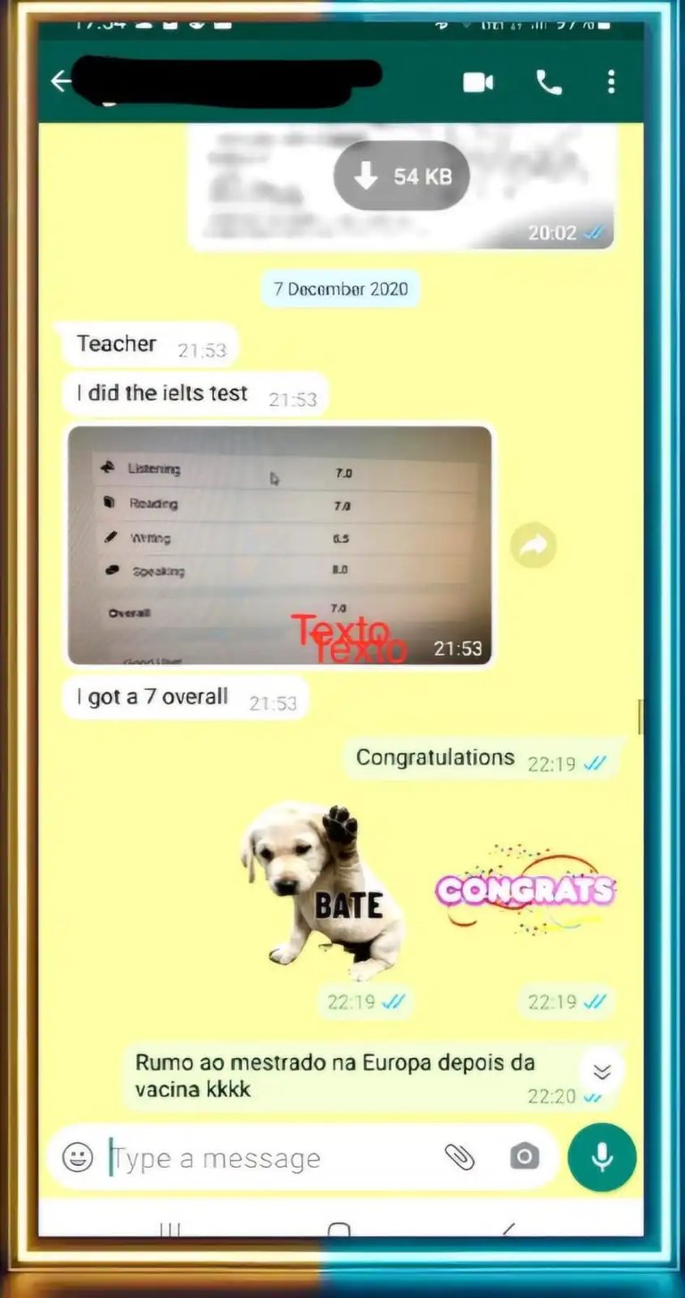 Testimonio de un alumno sobre su resultado en el examen
